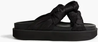 Knotted satin platform sandals