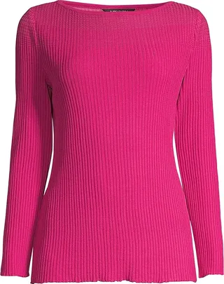 Boat Neck Rib-Knit Tunic