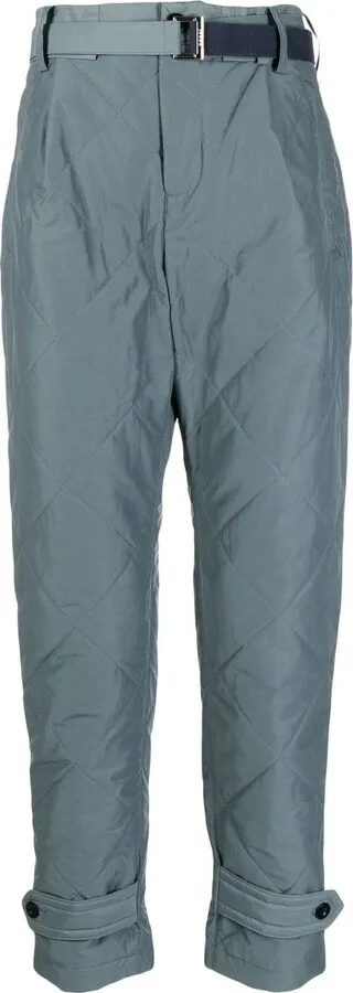 Quilted Belted Straight Trousers