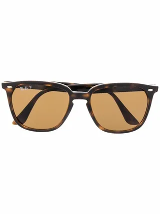 Tortoiseshell-Effect Square Sunglasses