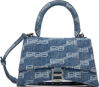 Balenciaga Blue BB Monogram Small Hourglass Bag