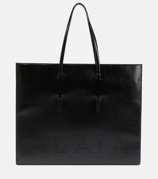 Laser-cut leather tote
