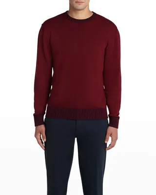 Men's Rib-Trim Crew Sweater