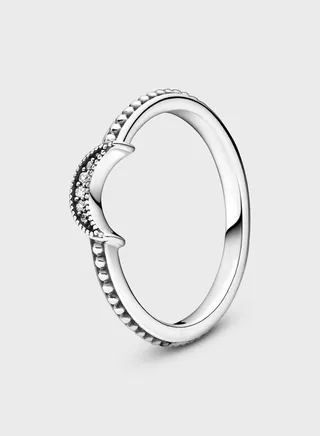 Crescent Moon Beaded Ring