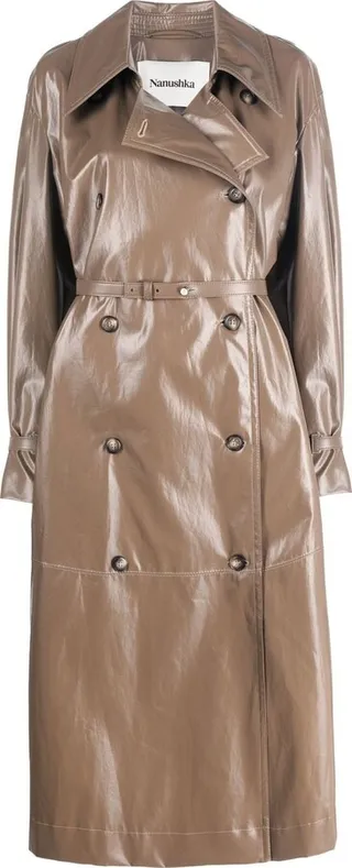 Belted Double-Breasted Trench Coat