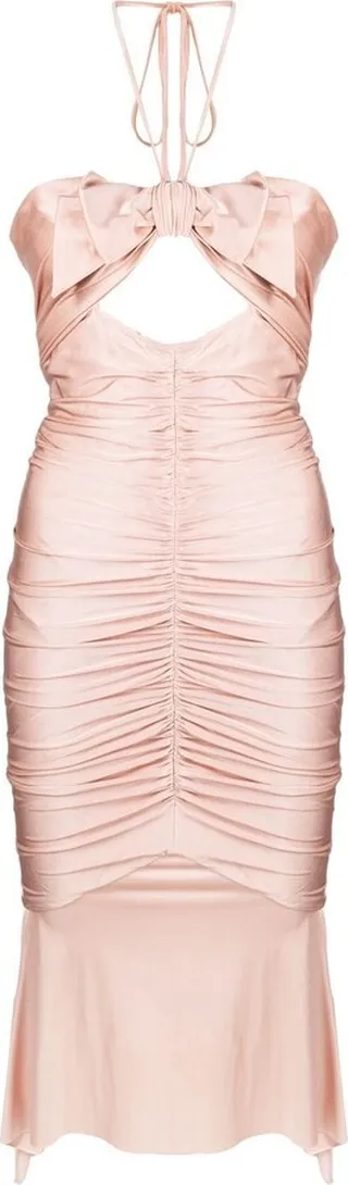 Cut-Out Bow Detail Midi Dress