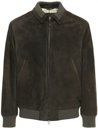 Kent padded smooth suede bomber jacket