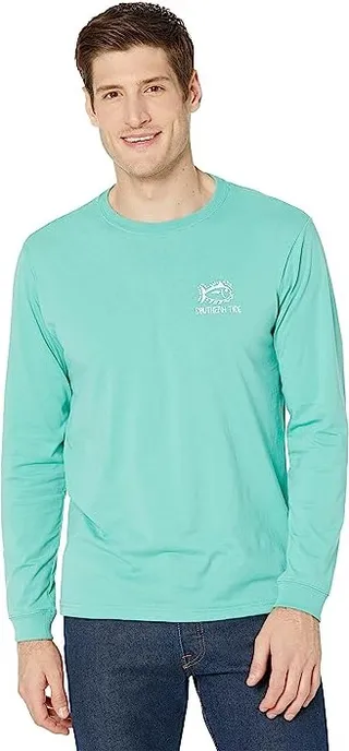 Southern Tide Long Sleeve 19th Hole Tee (Agate Green) Men's Clothing