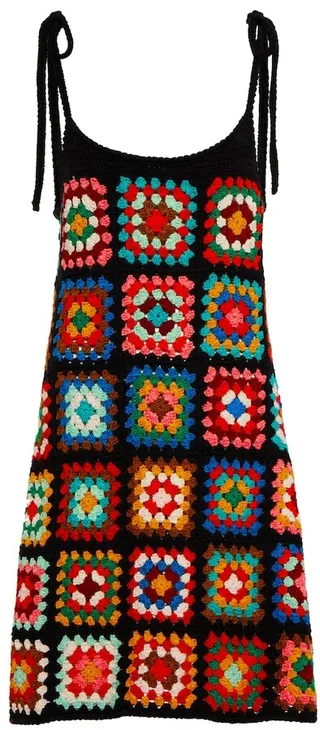 Positive Vibes crochet minidress