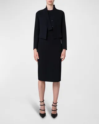 Wrap Skirt Midi Sheath Dress