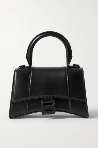 Balenciaga - Hourglass Xs Leather Tote - Black