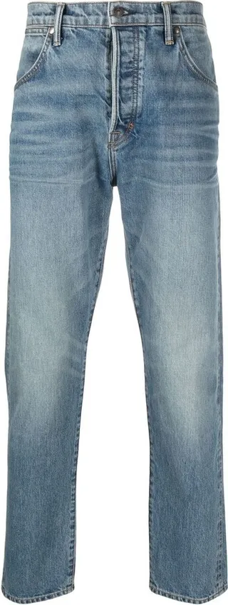 Tapered-Leg Cut Jeans
