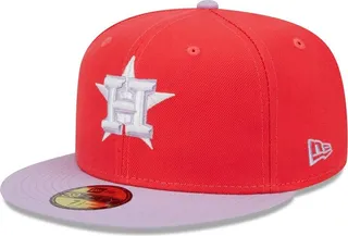 Men's New Era Red and Lavender Houston Astros Spring Color Two-Tone 59FIFTY Fitted Hat