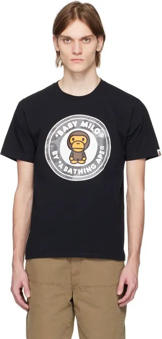 BAPE Black Grid Camo Milo Busy Works T-Shirt