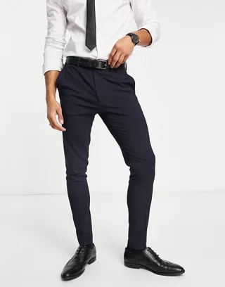 ASOS DESIGN super skinny mix and match suit pants in navy