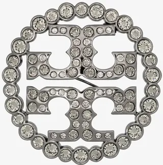 Silver Tone Miller Pavé Brooch