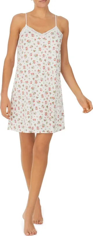 Floral Lace Trim Chemise
