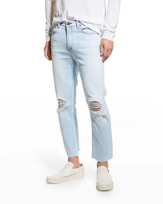Men's Distressed Crop Jeans