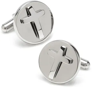 Ox Bull & Trading Co Cross Round Cufflinks