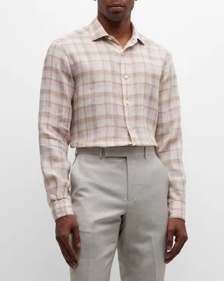 Men's Linen Check Sport Shirt