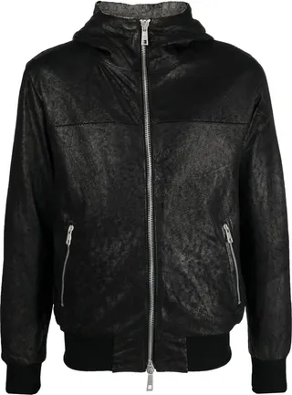 Hooded Leather Jacket