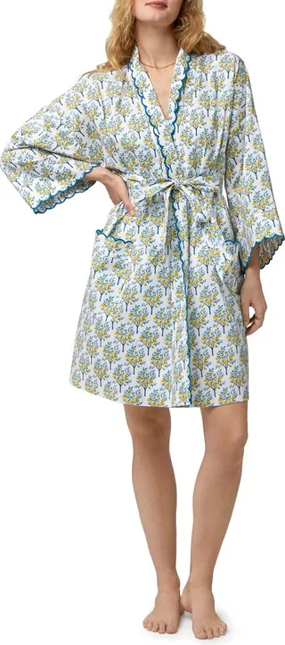 Lemon Tree Print Organic Cotton Robe