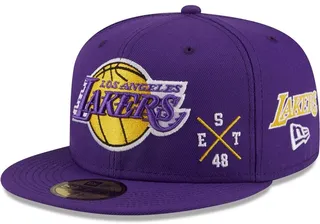 Men's New Era Purple Los Angeles Lakers Multi 59Fifty Fitted Hat