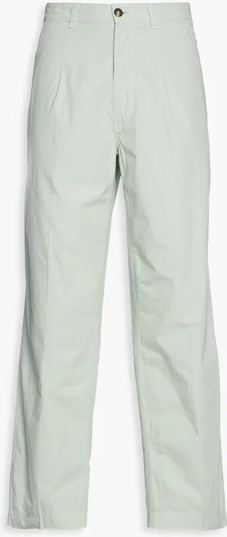 Pleated cotton chinos