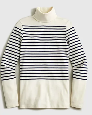 Perfect-fit turtleneck in stripe