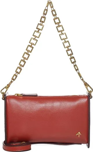 Manu Atelier Logo Plaque Chain Link Mini Shoulder Bag