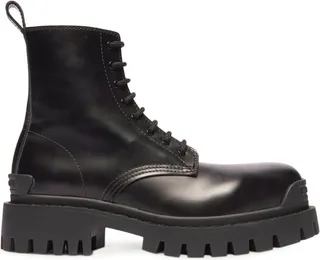 Balenciaga Leather Strike Lace-Up Boots