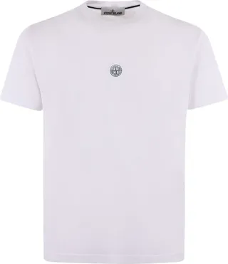 Stone Island Logo Printed Crewneck T-Shirt
