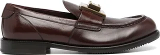 Logo-Plaque Leather Loafers