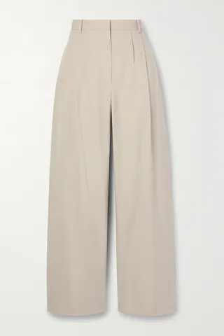 The Row - Bufus Pleated Cotton-poplin Straight-leg Pants - Gray
