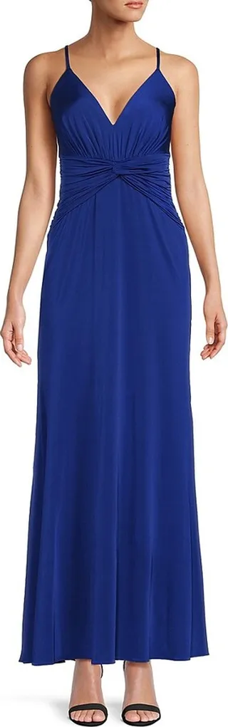 Twist Front Ruched Gown