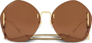 Frameless Logo-Engraved Sunglasses