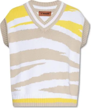 Missoni Striped V-Neck Knitted Vest