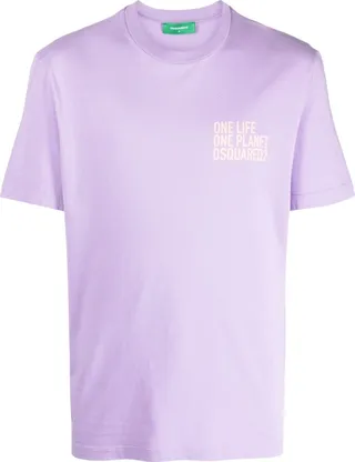 slogan-print organic-cotton T-shirt