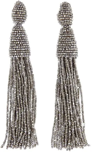 Long Tassel Drop Clip Earrings