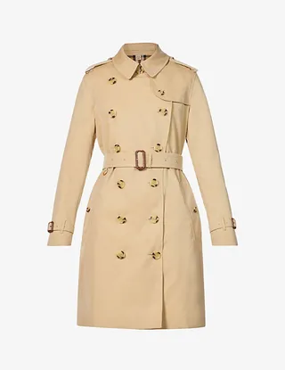 Womens Honey Kensington Short Cotton Trench Coat