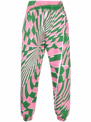 x Ed Curtis geometric pattern track pants
