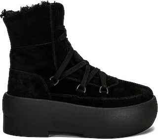 GIA BORGHINI Lace Up Chunky Boot in Black