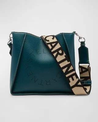 Perforated Logo Faux-Leather Shoulder Bag