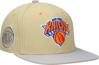 Men's Mitchell & Ness x Lids Tan New York Knicks Classic Canvas Snapback Hat