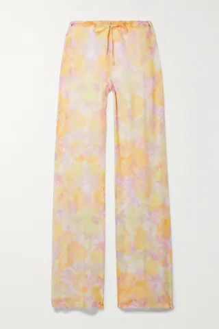 Dries Van Noten - Floral-print Silk-crepon Straight-leg Pants - Orange