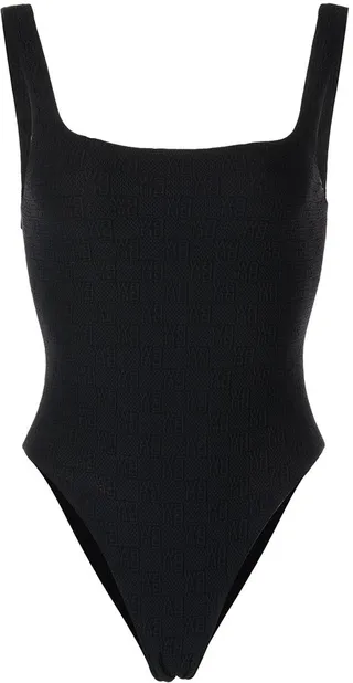 Knit-Logo Square Neck Bodysuit