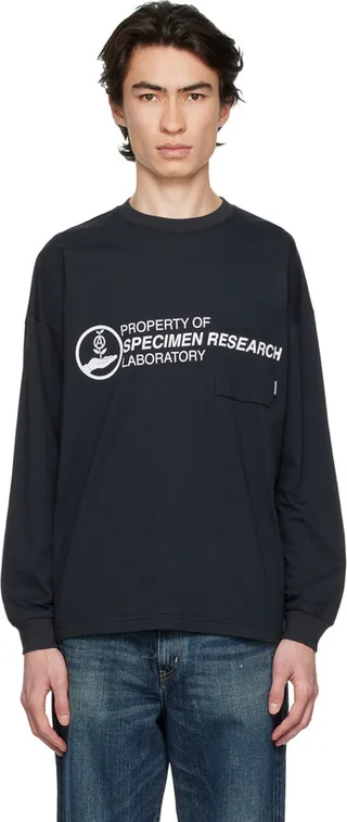 Neighborhood Black Printed Long Sleeve T-Shirt
