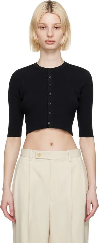 AURALEE Black Rib Cardigan