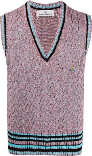 V-neck sleeveless jumper
