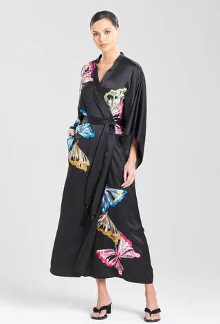 Couture Kyoko Butterfly Beaded Silk Robe